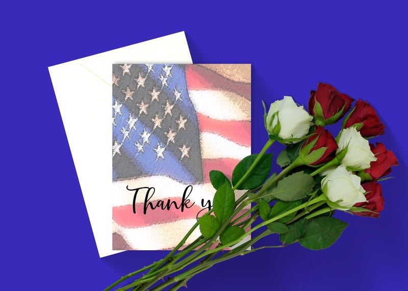 Stonehouse Collection | Patriotic Thank You Note Card | American Flag Note Cards | Red White and Blue Greeting Cards (Thank You Patriotic) - Image 3